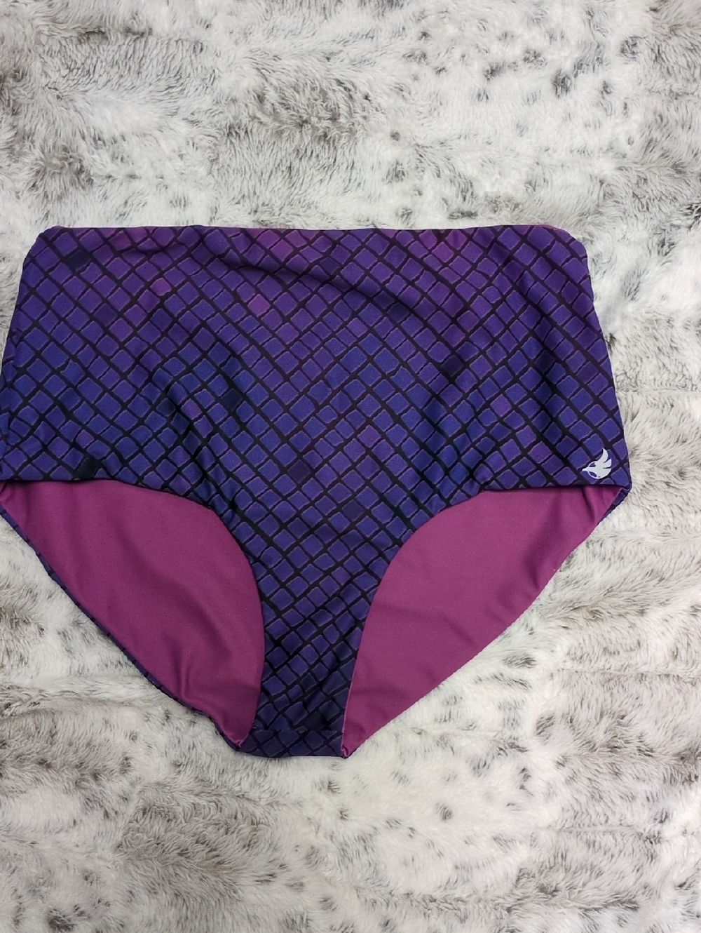 $5 MOVING SALE! Reversible Purple Patterned High-Waist Bikini Bottom